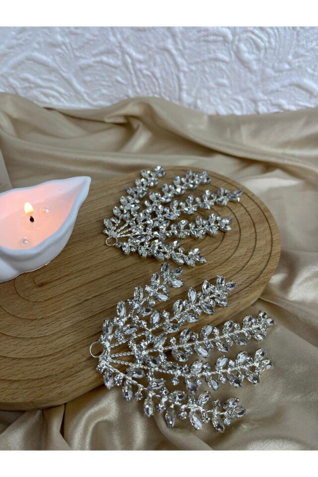 Kristal Çift Taraflı Gelin Saç Aksesuarı